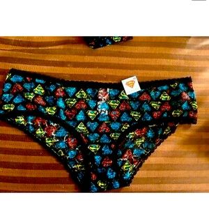 DC Supergirl Women’s Lace Panties Avail in 2X New